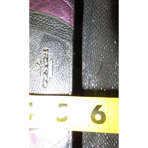 COACH Anna Purple & Black Color block Leather Fold Over Crossbody Handbag Clutch - Picture 14 of 14